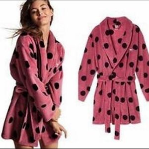 PINK Victoria's Secret Polka Dot Soft Robe